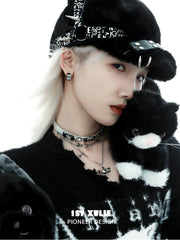 Ghosts Black Cat 18K Black Gold Plated Leather Choker Necklace™