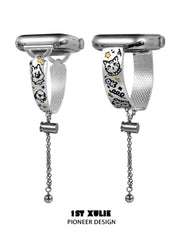Graffit Kitten ＆ Puppy 18k Platinum Plated Metal Apple Watch Band™
