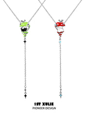 Graffit Kitten ＆ Puppy 18k Platinum Plating Cyclone Apple Necklace™