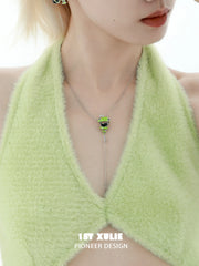 Graffit Kitten ＆ Puppy 18k Platinum Plating Cyclone Apple Necklace™