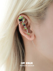 Graffit Kitten ＆ Puppy 18k Platinum Plating Cyclone Apple Needle Piercing Earring™