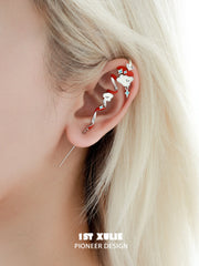 Graffit Kitten ＆ Puppy 18k Platinum Plating Cyclone Apple Needle Piercing Earring™