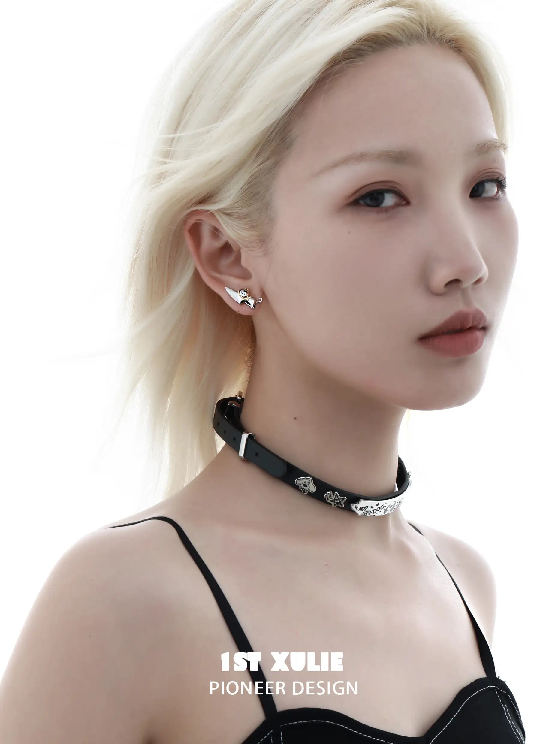 그래피티 키튼 &amp; 퍼피 S925 스터드 나이프 귀걸이™