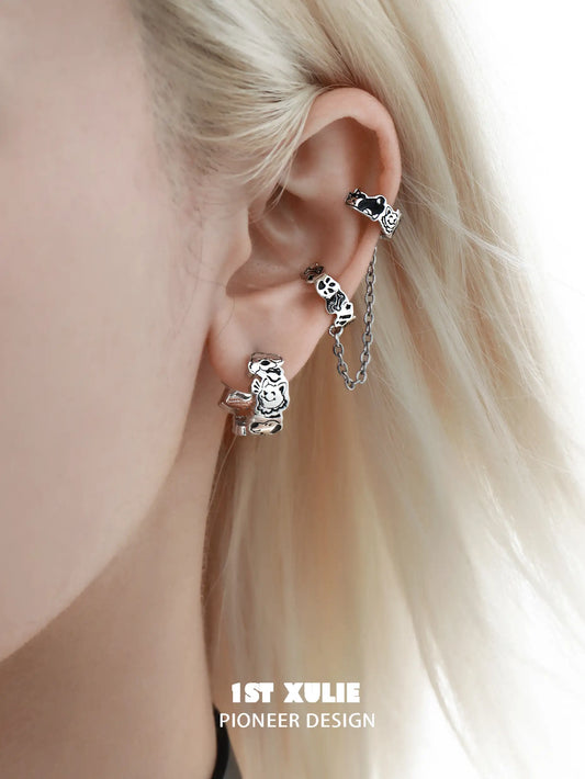 Graffit Puppy 18K Platinum Plating Asymmetrical Earclips Ear Clips™