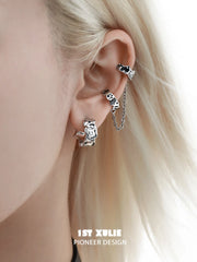 Graffit Puppy 18K Platinum Plating Asymmetrical Earclips Ear Clips™