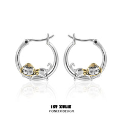 Graffiti Kitten 18K Platinum Plated Lazy Kitten Earrings™
