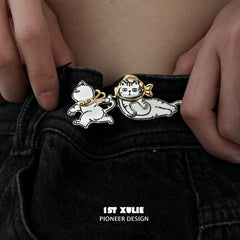 Graffiti Kitten Lazy Cat 18K Platinum Plating Brooches™