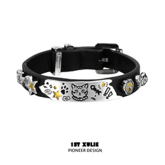 Graffiti Kitten Lazy Cat 18K Platinum Plating Leather Bracelets™