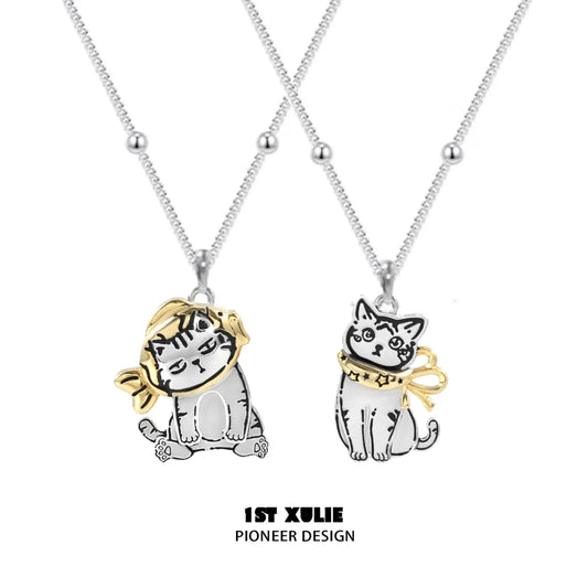 Graffiti Kitten S925 Sterling Silver Lazy Kitten Pendant Necklaces™