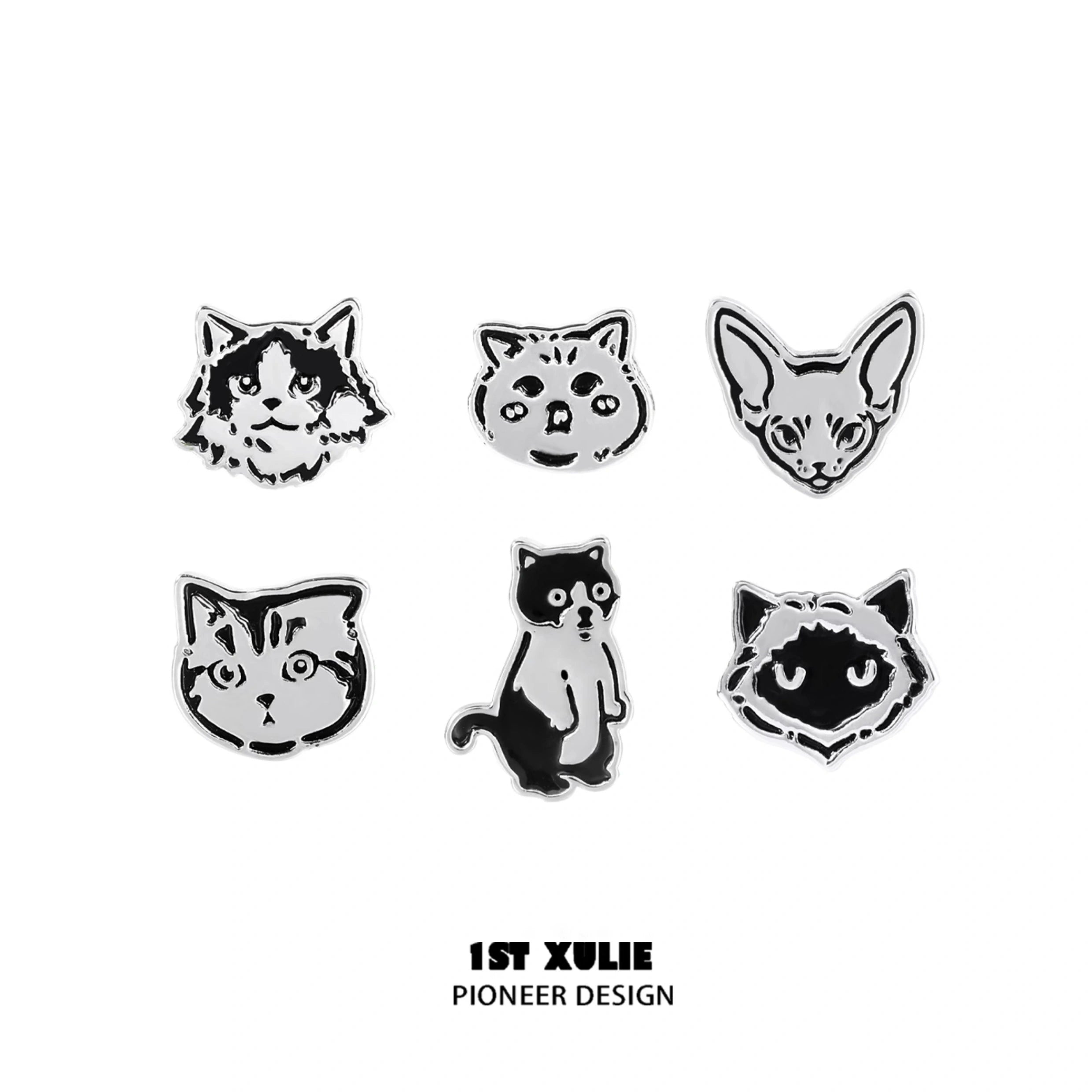그래피티 키튼 S925 스털링 실버 스터드 귀걸이™