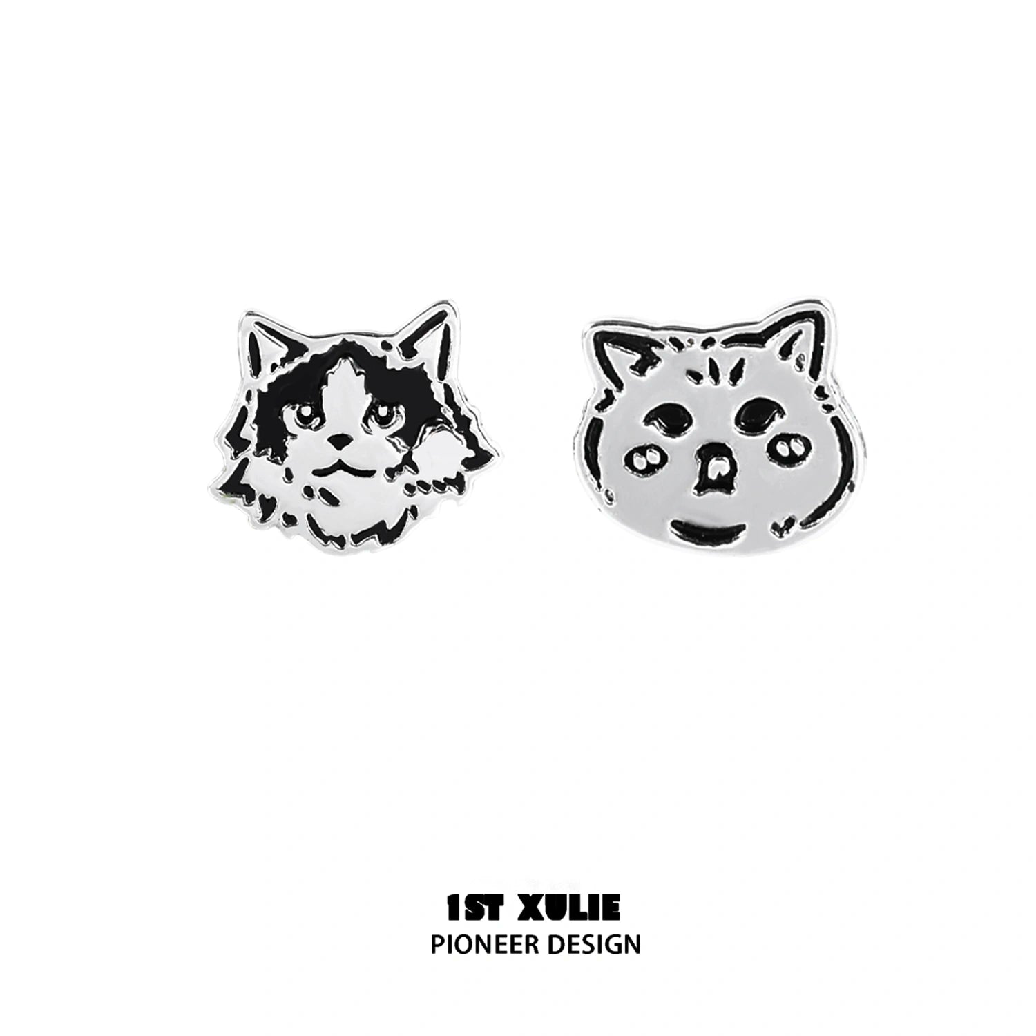 그래피티 키튼 S925 스털링 실버 스터드 귀걸이™