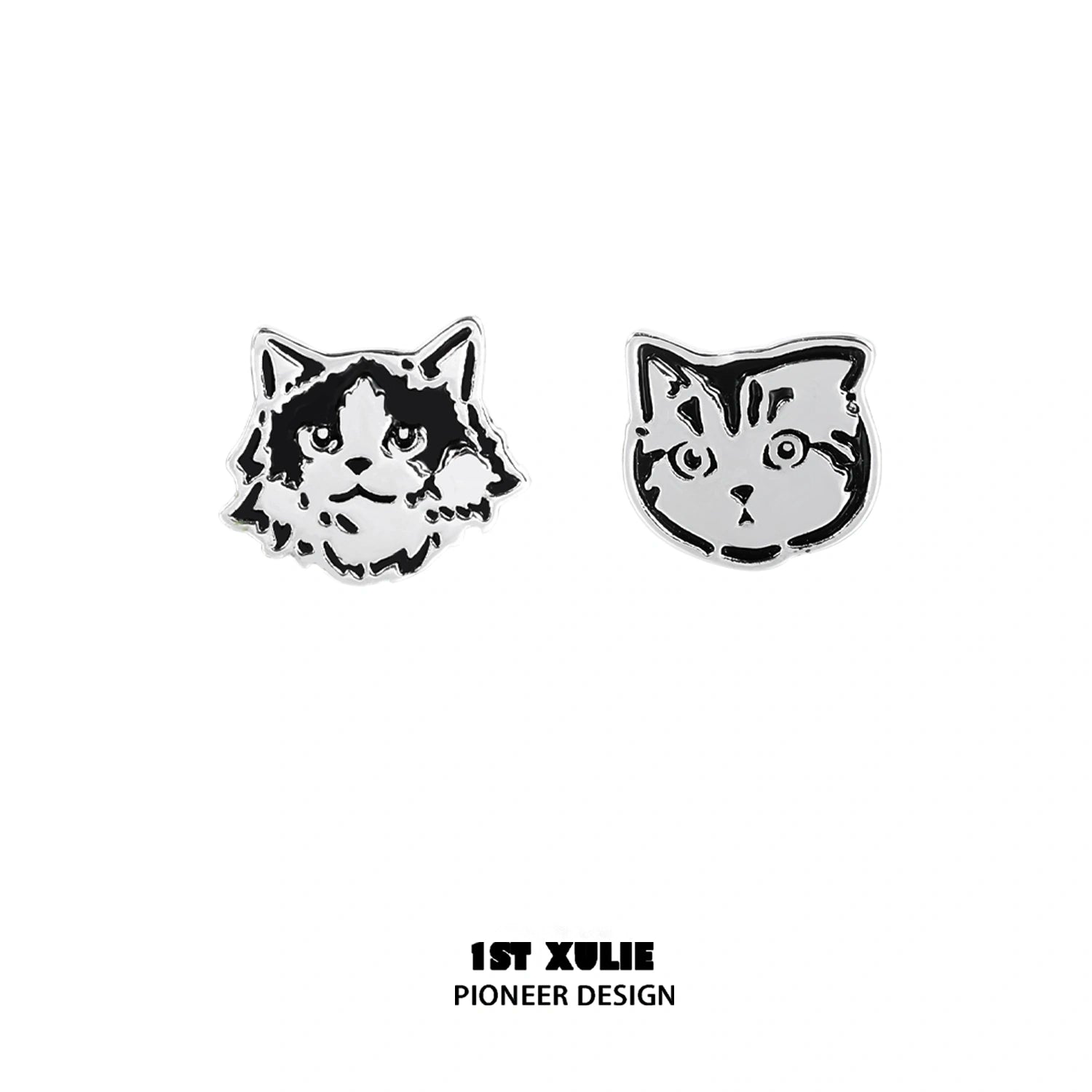 그래피티 키튼 S925 스털링 실버 스터드 귀걸이™