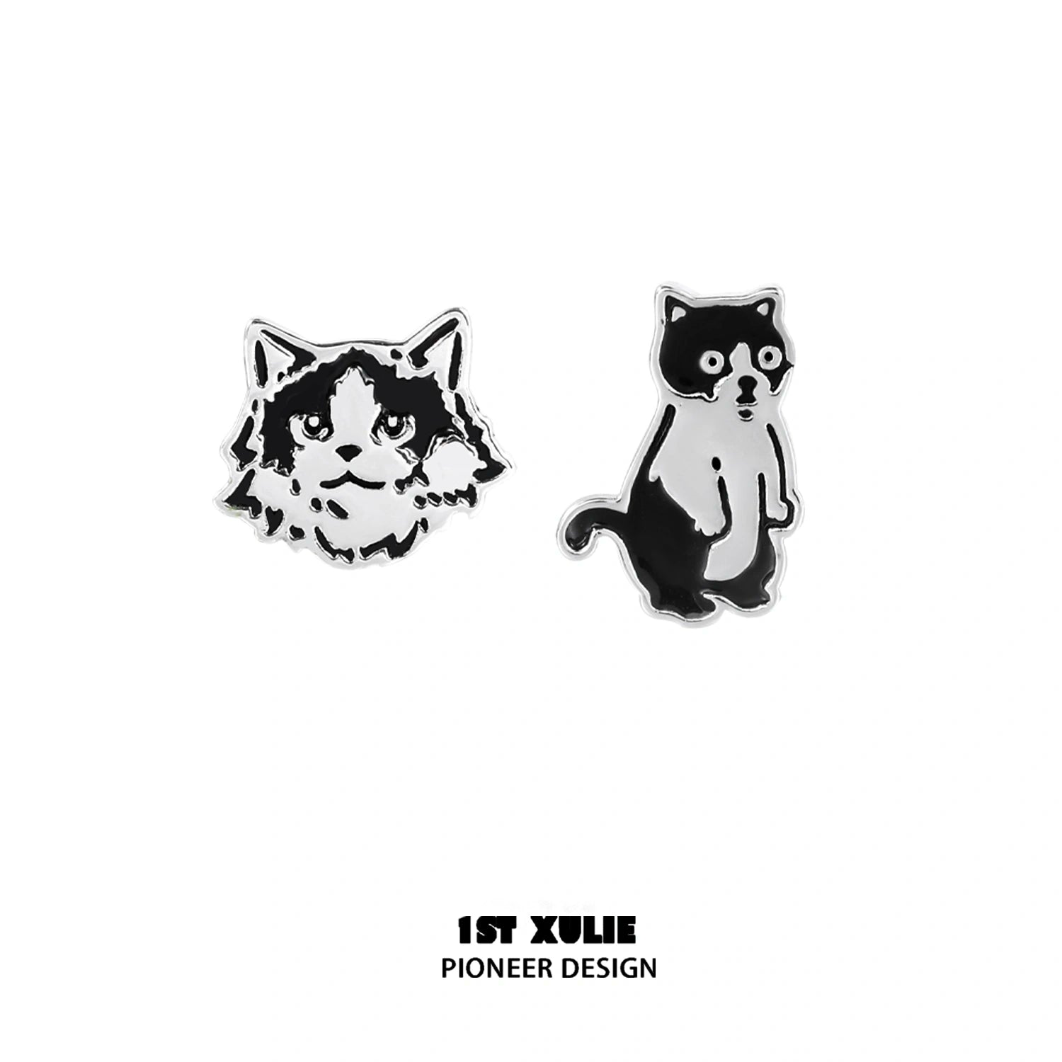그래피티 키튼 S925 스털링 실버 스터드 귀걸이™