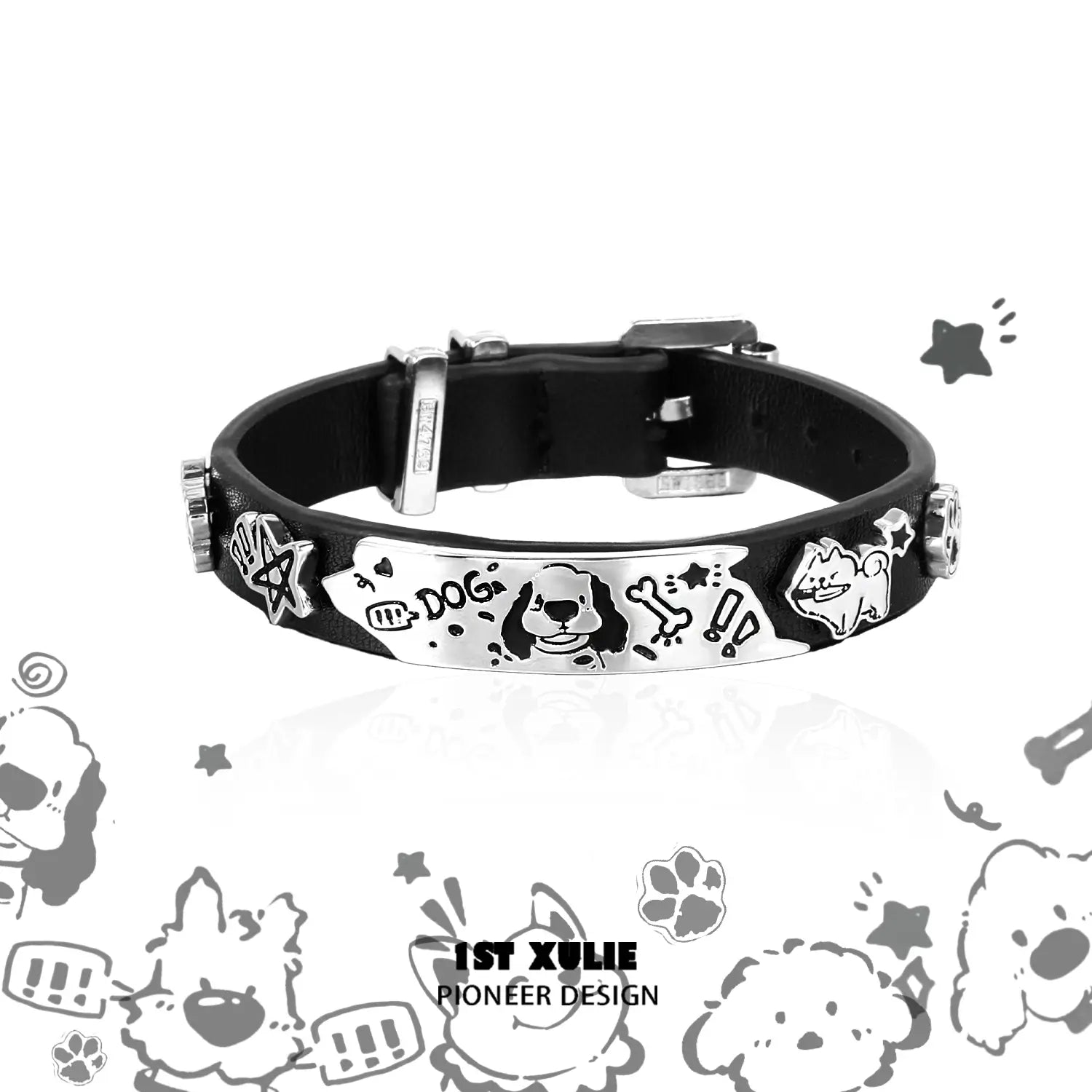 Graffiti Puppy 18K Platinum Plated Leathers Bracelets™