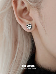 Graffiti Puppy 925 Sterling Silver Puppy Family Stud Earring™