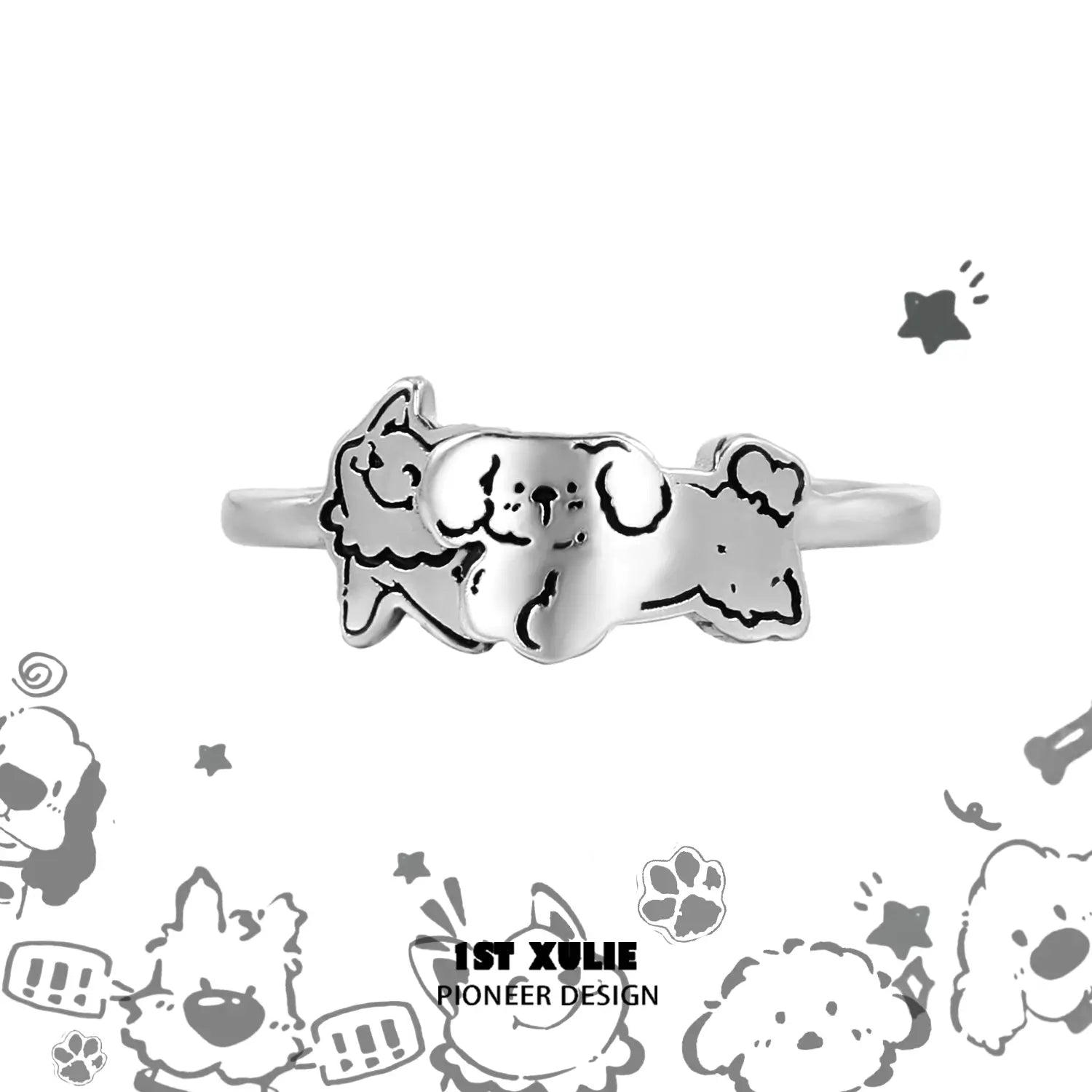 Graffiti Puppy S925 Sterling Silver Puppy Rings B™