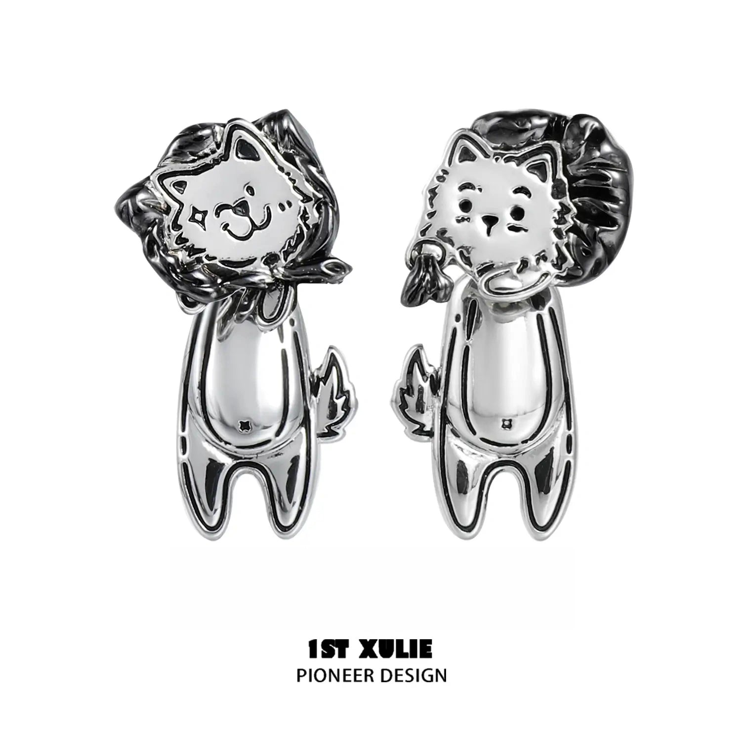 Graffiti Puppy S925 Sterling Silver Thief Husky Earrings™