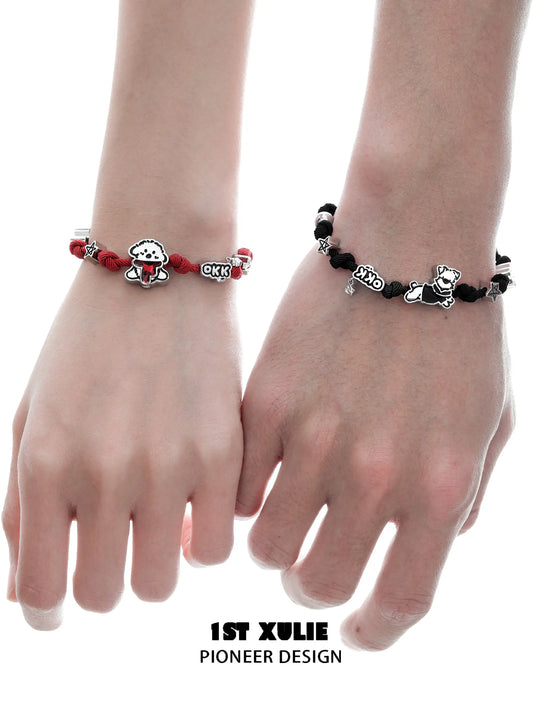 Graffiti Puppy Spring Festival 18k Platinum Plated Milan Rope Bracelet™