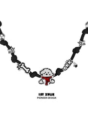 Graffiti Puppy Spring Festival 18k Platinum Plated Milan Rope Choker Necklace™