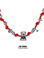 Graffiti Puppy Spring Festival 18k Platinum Plated Milan Rope Choker Necklace™