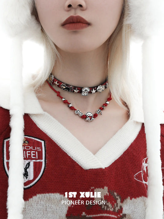 Graffiti Puppy Spring Festival 18k Platinum Plated Milan Rope Choker Necklace™