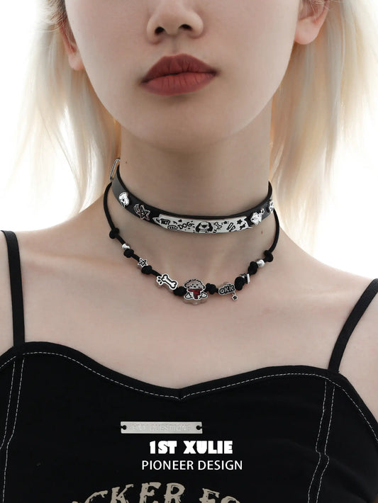Graffiti Puppy Spring Festival 18k Platinum Plated Milan Rope Choker Necklace™