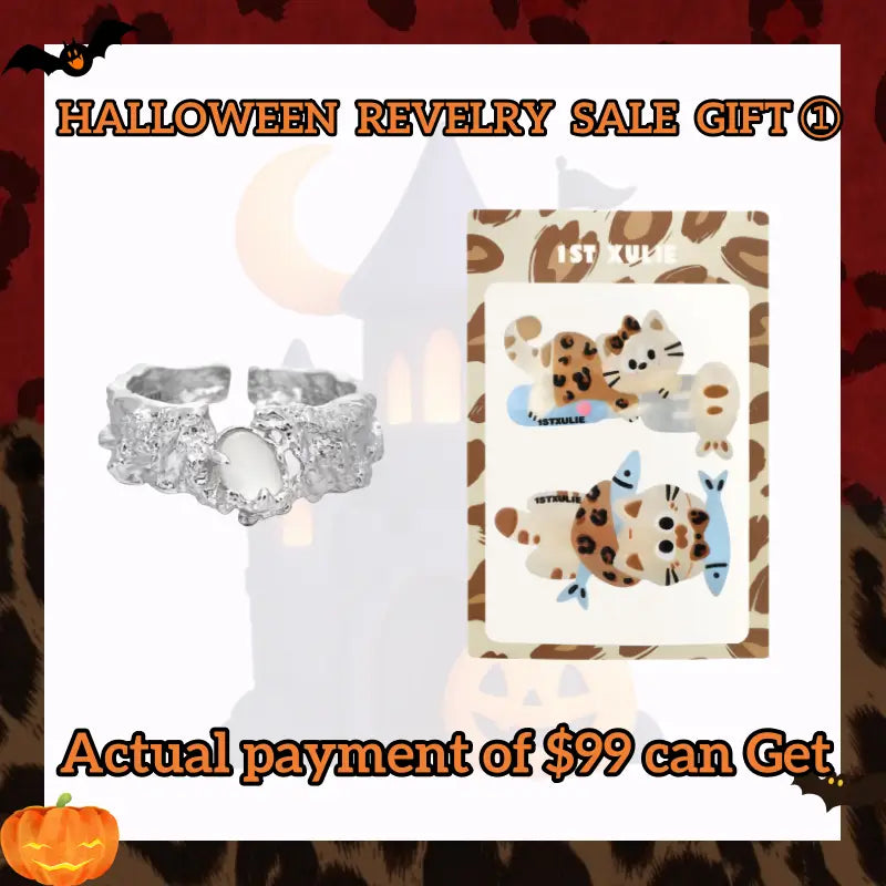 Halloween Revelry Sale Gift ① - Free Jewelry Gift & Exclusive Cat Hair Clip*2（Actual Payment of $99）