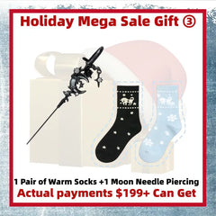 Holiday Mega Sale Gift ③ 1 Pair of Warm Socks +1 Moon Needle Piercing (Actual Payment of $199+)