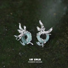 Irises 18K Platinum Plating S925 Jade Earrings™