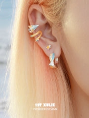 Juicy Flight 18K Platinum Plating Orange Sea Paper Plane Earrings™