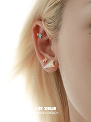 Juicy Flight 18K Platinum Plating Orange Sea Paper Plane Stud Earrings™