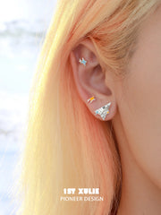 Juicy Flight 18K Platinum Plating Orange Sea Paper Plane Stud Earrings™