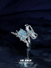 Loong-Ling Loong Aquamarine S925 Sterling Silver Adjustable Open Ring™