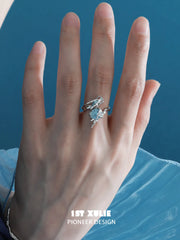 Loong-Ling Loong Aquamarine S925 Sterling Silver Adjustable Open Ring™