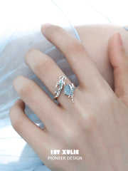 Loong-Ling Loong Aquamarine S925 Sterling Silver Adjustable Open Ring™