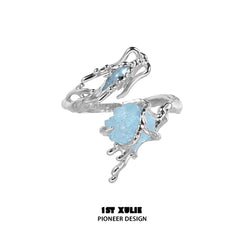 Loong-Ling Loong Aquamarine S925 Sterling Silver Adjustable Open Ring™