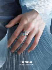 Loong-Ling Loong Aquamarine S925 Sterling Silver Adjustable Open Ring™