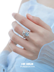 Loong-Ling Loong Aquamarine S925 Sterling Silver Adjustable Open Ring™