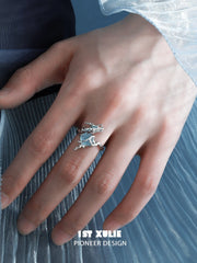 Loong-Ling Loong Aquamarine S925 Sterling Silver Adjustable Open Ring™