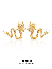 Loong 24K Gold/18K Platinum-Plated Cloud Loong Earrings™