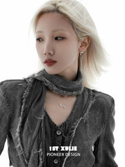 Lucifer 925 Sterling Silver Small Newborn Plume Pendant Choker Necklace™