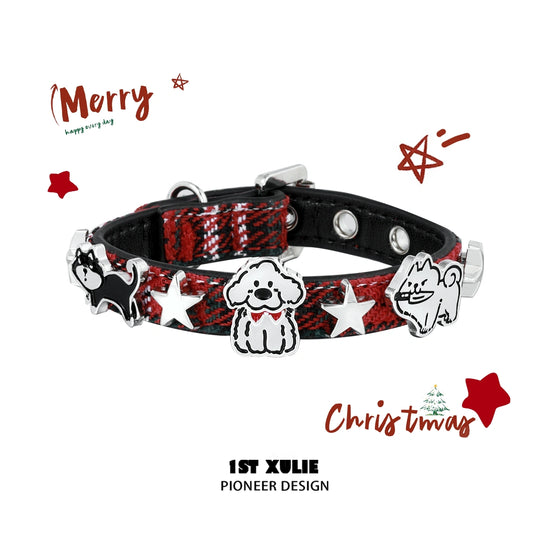 MERRY CHRISTMAS 2024 Christmas Graffiti Puppy Leather Nylon Bracelets™