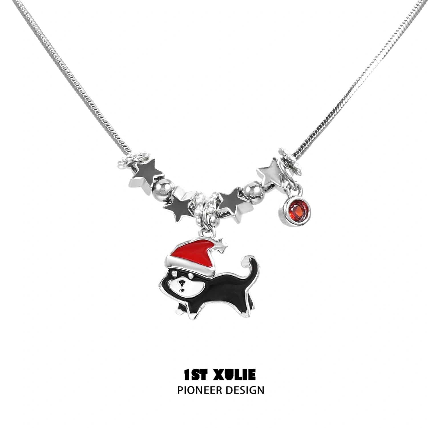 MERRY CHRISTMAS 2024 Graffiti Puppy 18K Platinum Plating Pendant Necklaces™
