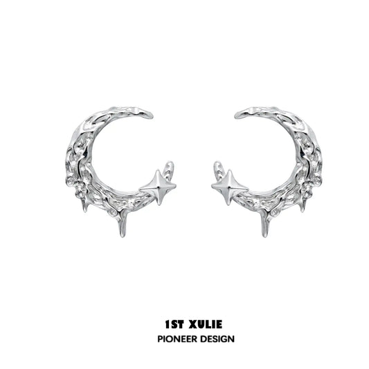 MYTH OF THE MOON 18k Platinum Plated 24K Gold Plating Moon Earrings™