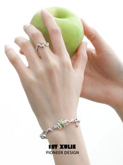 Nom Nom Snake 18K Platinum Plating Adjustable Open Bangle Bracelet™