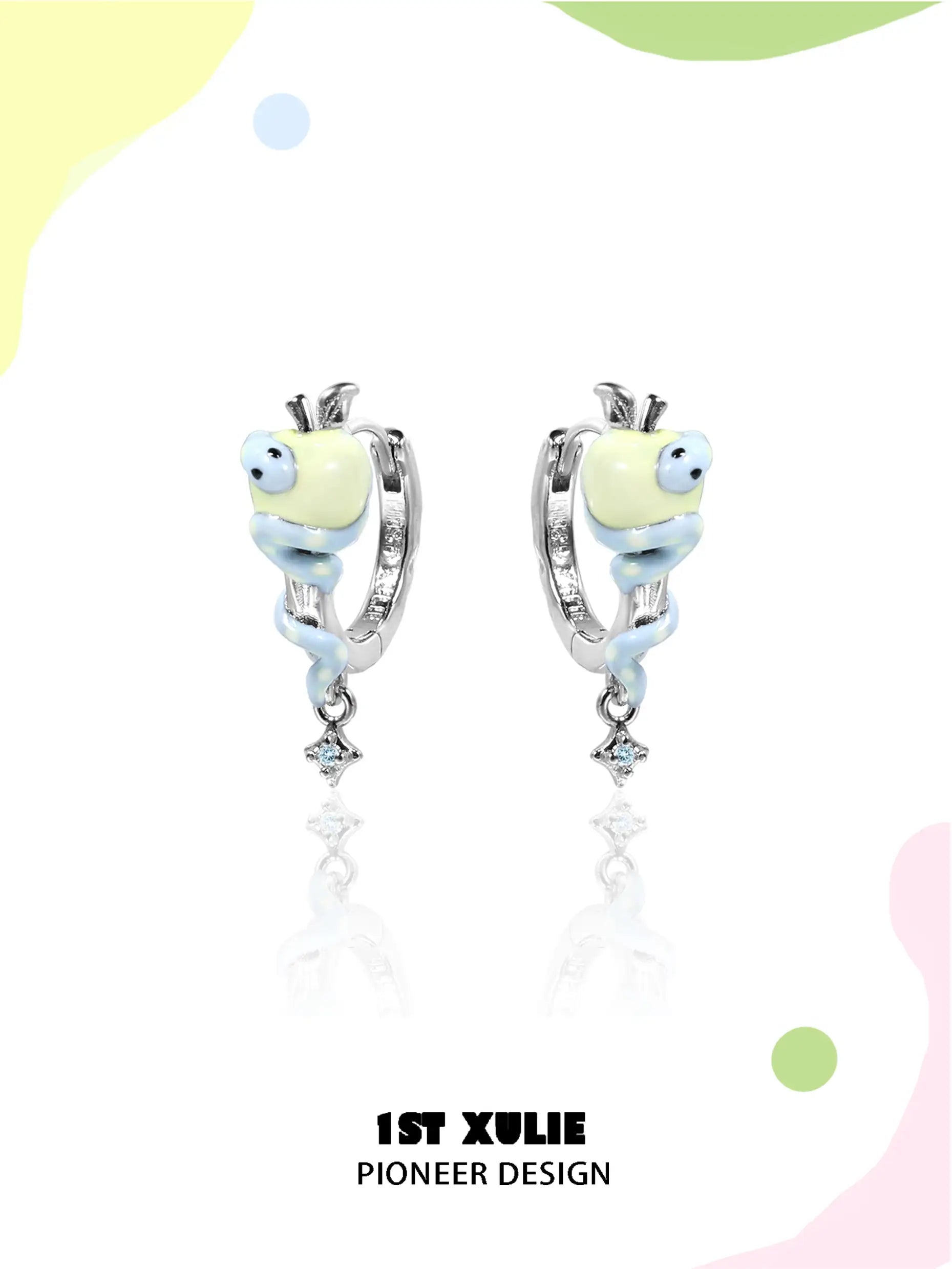 ノムノム スネーク 18K プラチナメッキ ジルコン イヤリング™