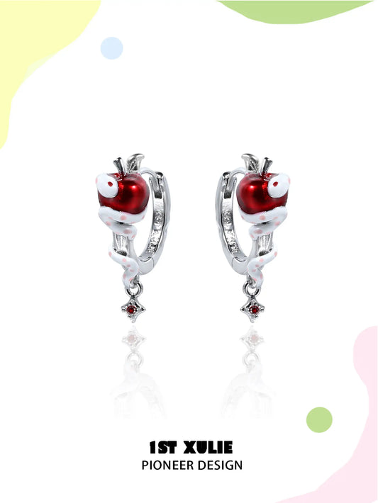 Nom Nom Snake 18K Platinum Plating Zircon Earrings™