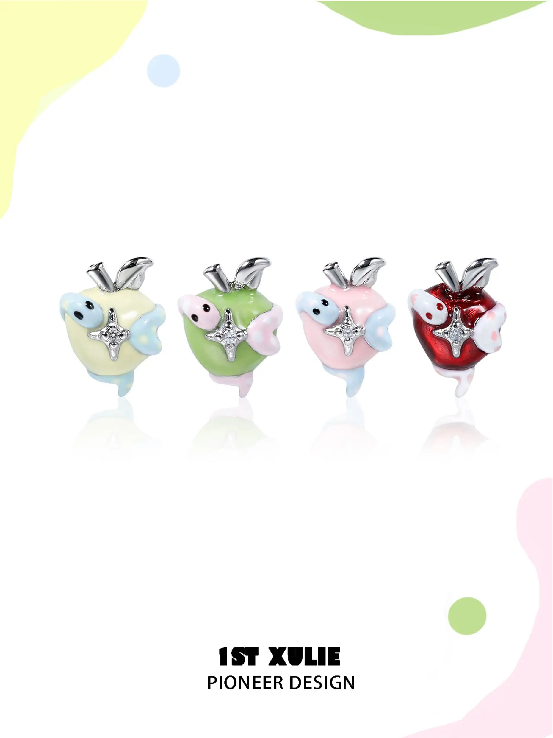 Nom Nom Snake S925 18K 플래티넘 도금 스터드 귀걸이™