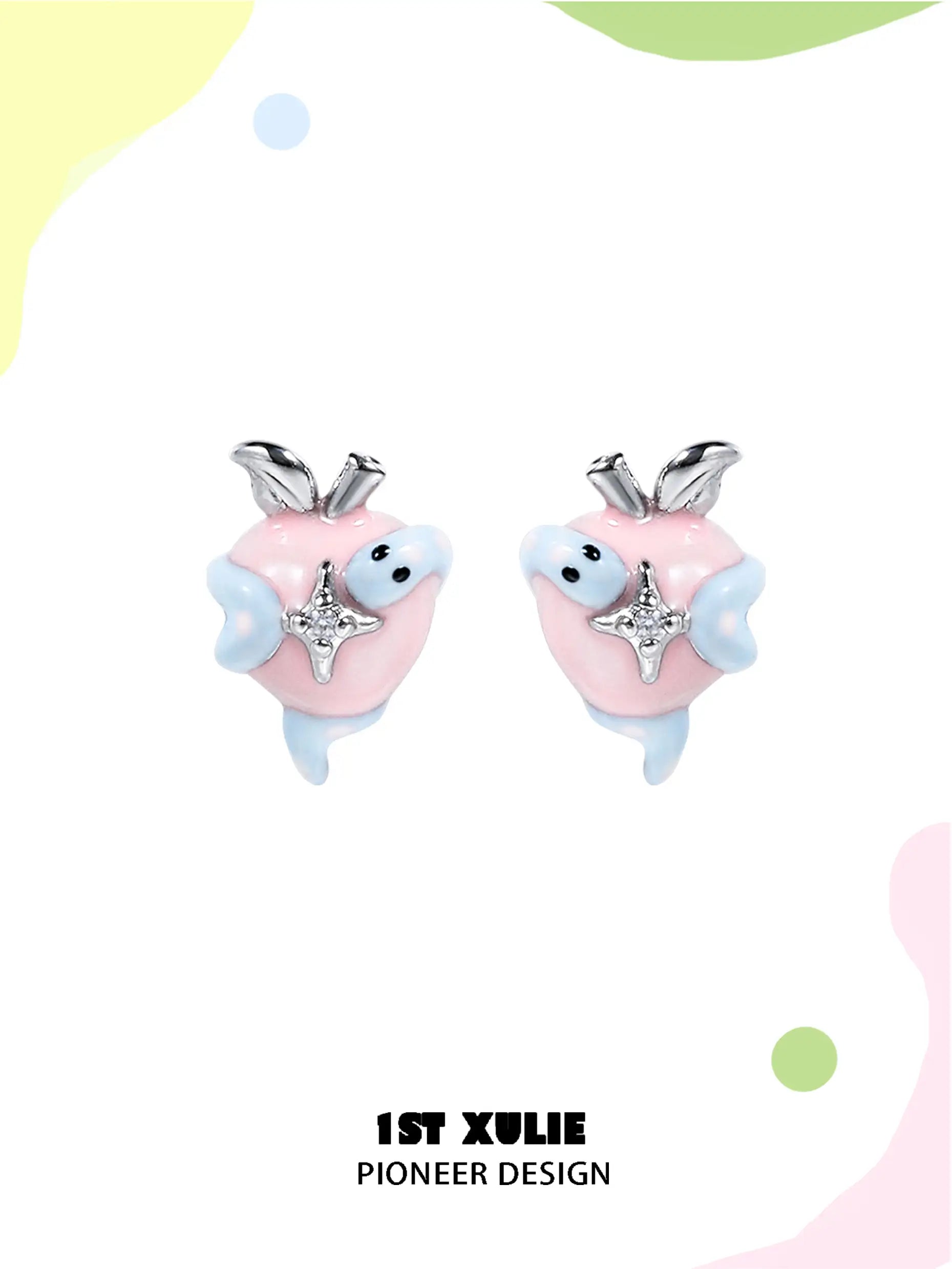 Nom Nom Snake S925 18K 플래티넘 도금 스터드 귀걸이™