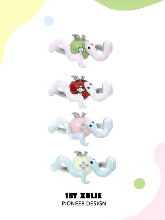 Nom Nom Snake S925 Sterling Silver Adjustable Open Ring™